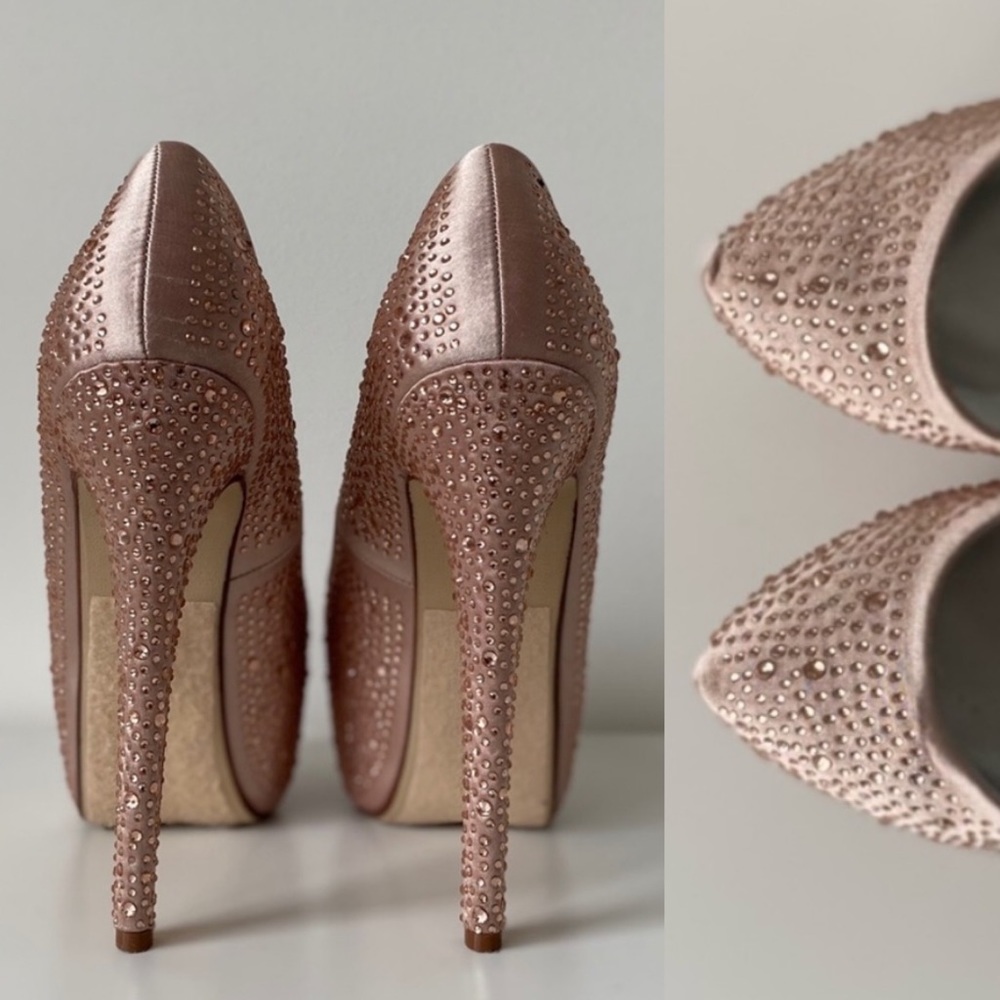 Paprika | Pink Rhinestone Studded Stiletto Heels